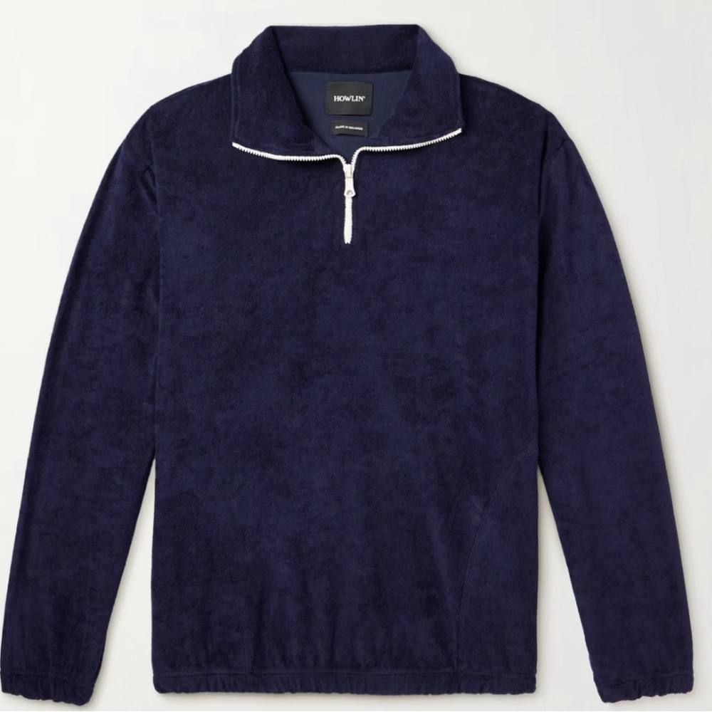 HOWLIN navy blue half zip sweater size: Medium